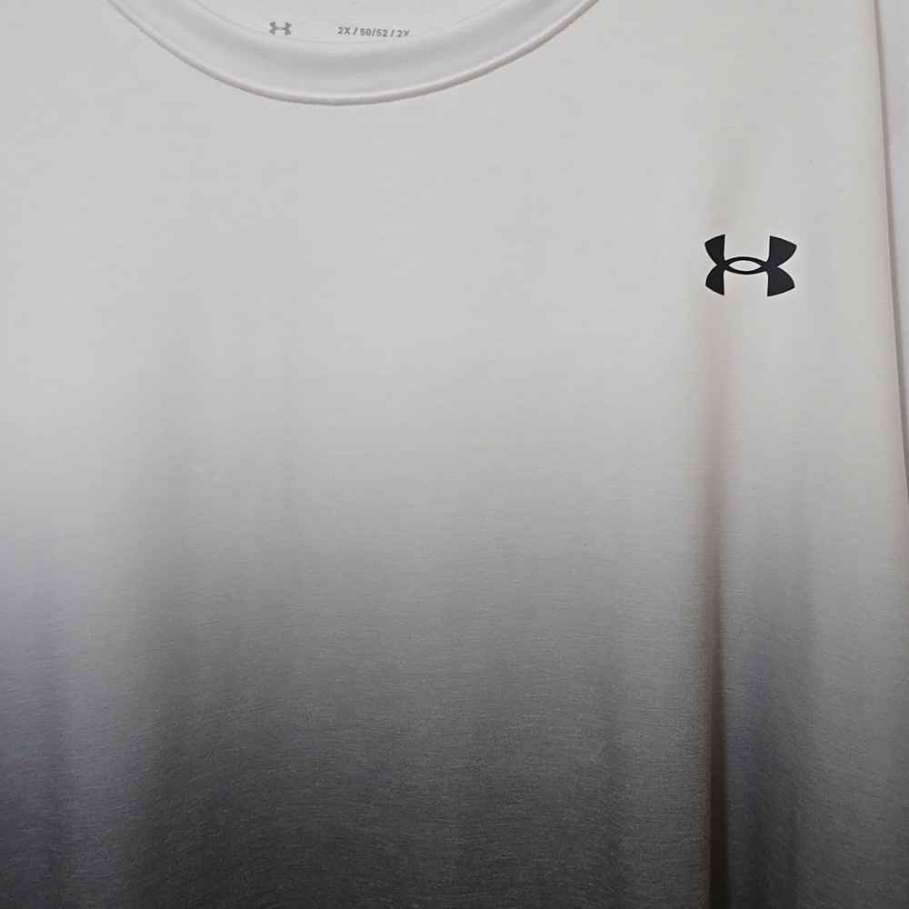 Under Armour White and Gray Ombre Long Sleeve Rival Gradient Terry Crew - Picture 2 of 6